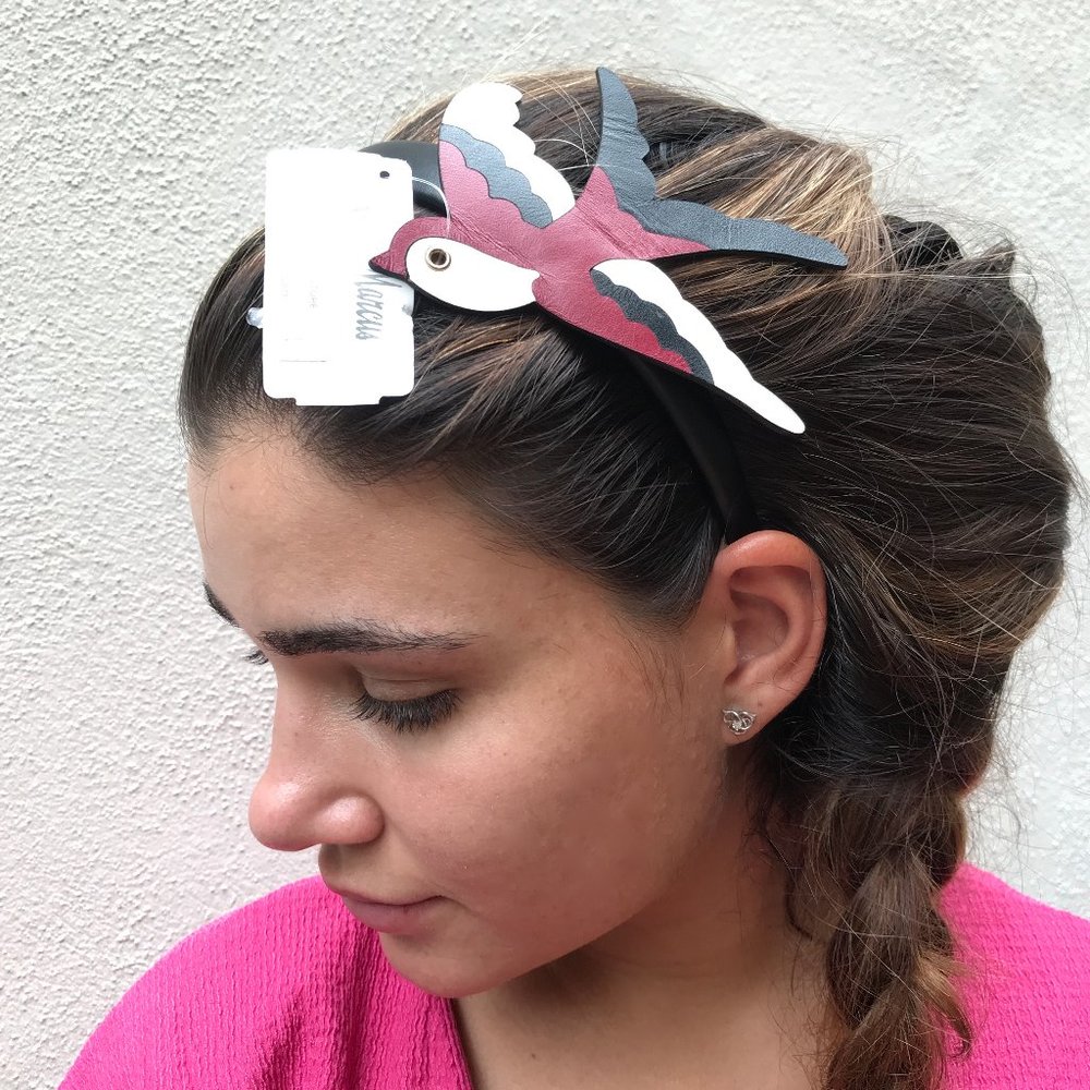 Auc Red Valentino leather lrg flying bird headband - Picture 11 of 11
